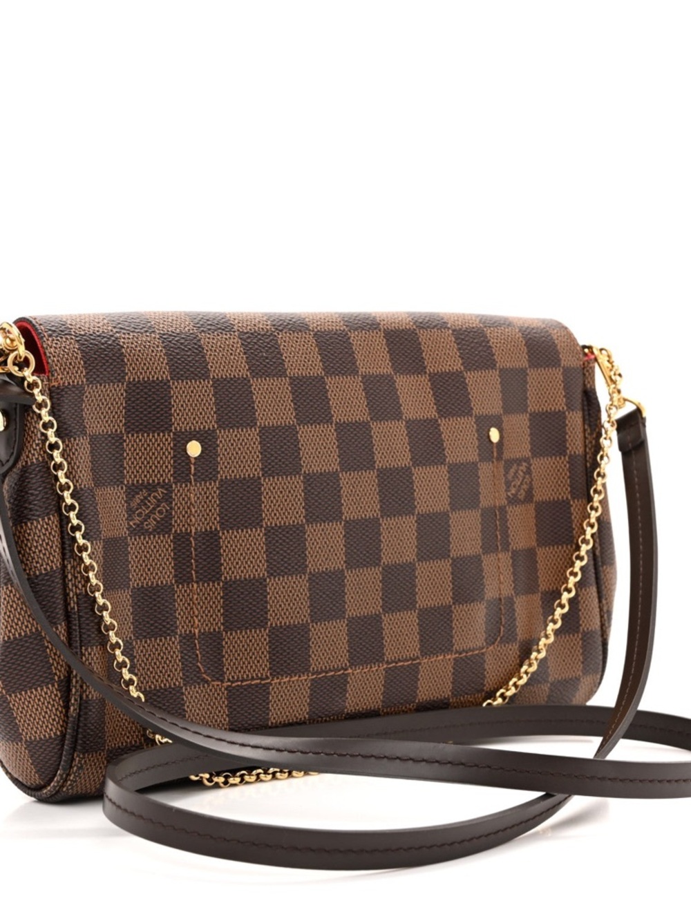 Louis Vuitton Brown Damier Ebene Crossbody with Gold Chain